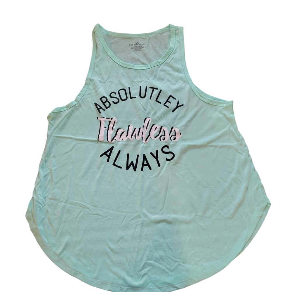 Bobbie Brooks Large green graphic sleeveless shirt